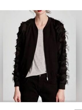 Zara Black  Bomber Jacket